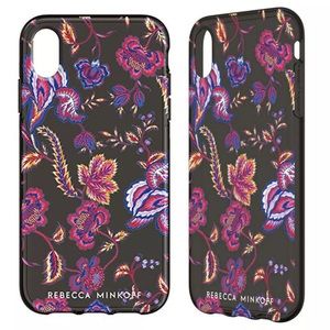 Rebecca Minkoff iPhone XR case, Hypnotic Floral blk translucent w/metallic gold